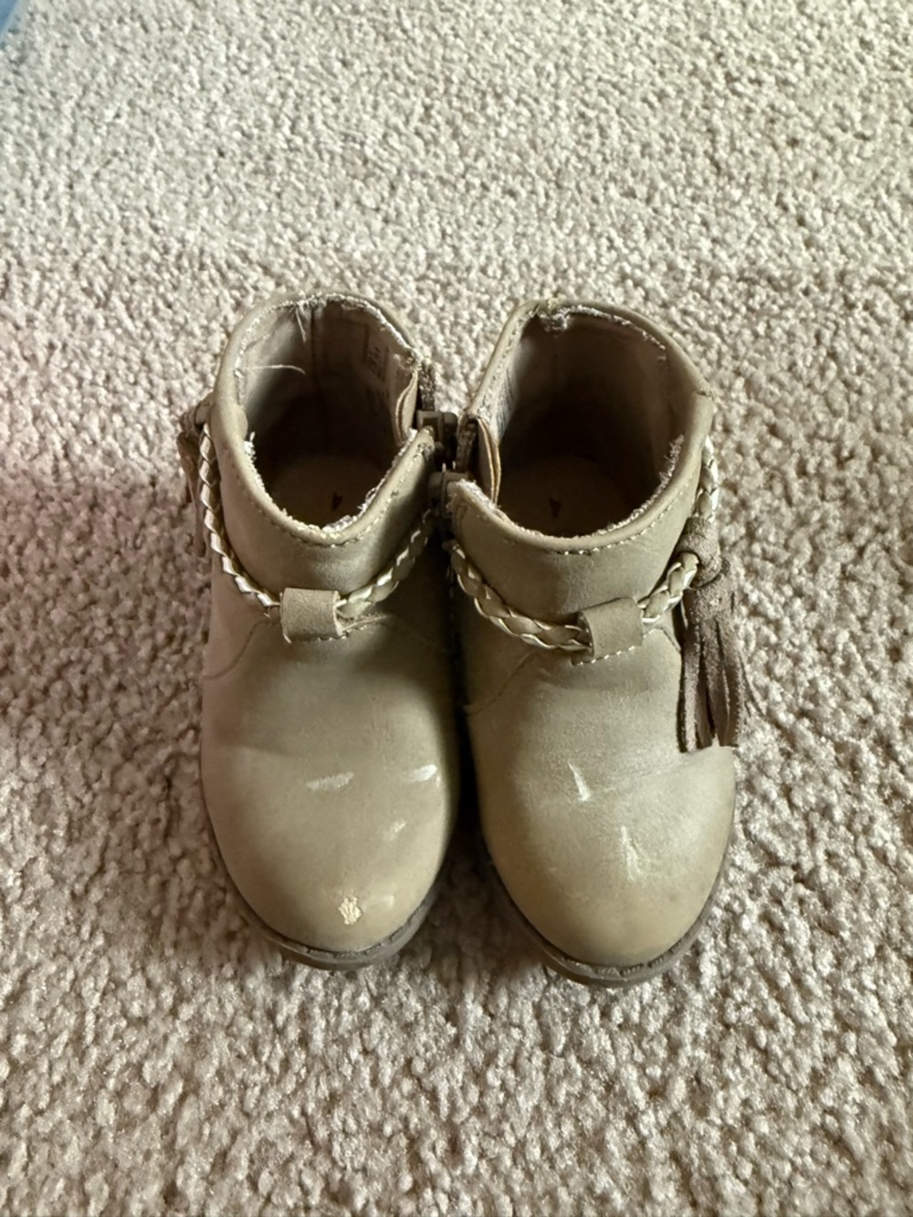 wonder nation Taupe Braided Tassel Ankle Boots